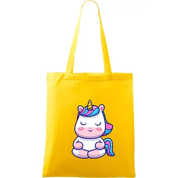 Yoga jednorožec - relax - Taška bavlněná - 42 x 38 cm ( Žlutá )