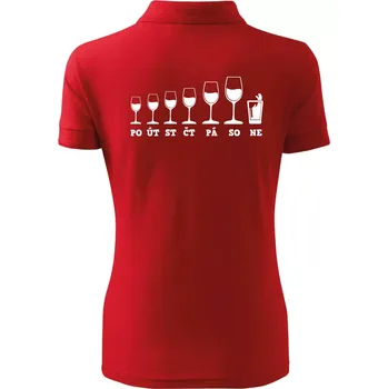 Evoluce víno celý týden - Polokošile dámská Pique Polo - 2XL ( Červená )