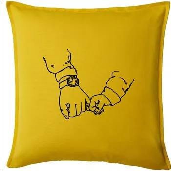 Polštář Táta a syn ruce obrys - Polštář 50x50 - 50x50 - Pouze potah ( Žlutá )