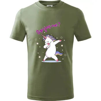 Jednorožec Opiješ mě? - Tričko dětské bavlněné - 158 cm/12 let ( Khaki )