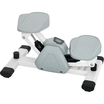 SPORTNOW mini stepper, stepovací stroj pro trénink a fitness cvičení, s LCD monitorem a protiskluzovými pedály, šedý