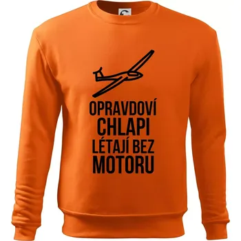 Pánská mikina Opravdovi chlapi létají bez motoru - Mikina Essential pánská - S ( Oranžová )
