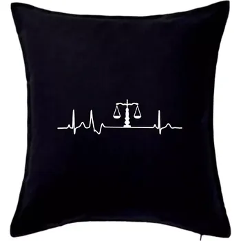 Polštář EKG soudce - Polštář 50x50 - 50x50 - Pouze potah ( Černá )