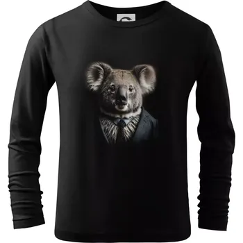Chlapecké tričko Koala v obleku - Triko dětské Long Sleeve - 158 cm/12 let ( Černá )