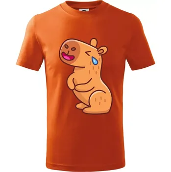Chlapecké tričko Smutná kapybara - Tričko dětské bavlněné - 98 cm / 2 roky ( Oranžová )