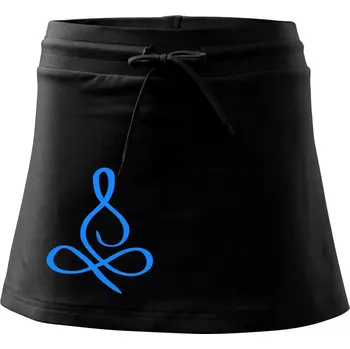Dámská sukně Yoga - lotus modrý (Moňas) - Sportovní sukně - two in one - S ( Černá )