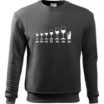 Pánská mikina Evoluce víno celý týden - Mikina Essential pánská - XL ( Tmavá břidlice (šedá se zeleným nádechem) )