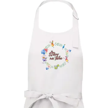 Kuchyňská zástěra Šťávy na tahu - Dámská zástěra na vaření - Univerzální velikost ( Bílá )