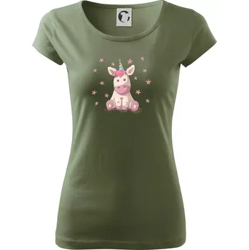 Dámské tričko Jednorožec miminko - Dámské triko Pure - M ( Khaki )