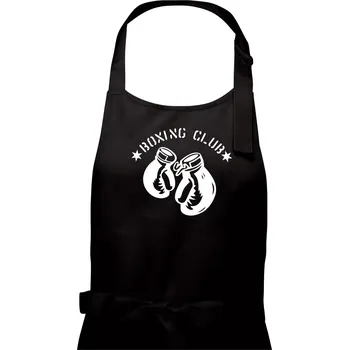 Kuchyňská zástěra Boxing club nápis - Dámská zástěra na vaření - Univerzální velikost ( Černá )