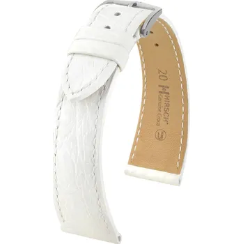 Módní doplněk Kožený řemínek Hirsch Genuine Croco 18900800-2, bílý, krokodýlí kůže, Quick Release - 13 mm