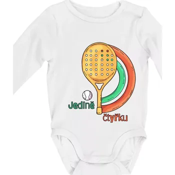 Kojenecký body Padel jedině čtyřku - Body kojenecké s dlouhým rukávem - Dlouhý r. do 3 měs ( Bílá )