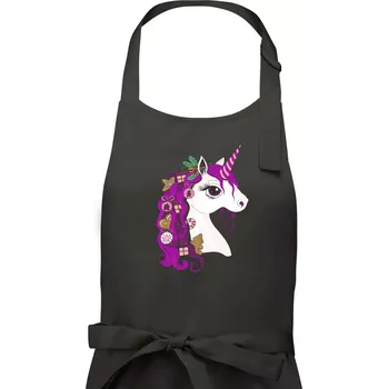 Kuchyňská zástěra Vánoční jednorožec - Dámská zástěra na vaření - Univerzální velikost ( Tmavá břidlice (šedá se zeleným nádechem) )