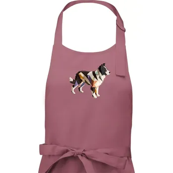 Kuchyňská zástěra Border colie slepená z papíru - Dámská zástěra na vaření - Univerzální velikost ( Starorůžová )
