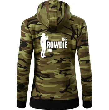 Dámská mikina Bachelor party - The rowdie one - Dámská mikina trendy zipper s kapucí - M ( Zelený maskáč )