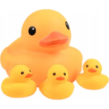 ŽLUTÉ KACHNIČKY DO VANY GUMOVÉ KAČKY DO VANY, BAZÉNU - SADA 4 KS