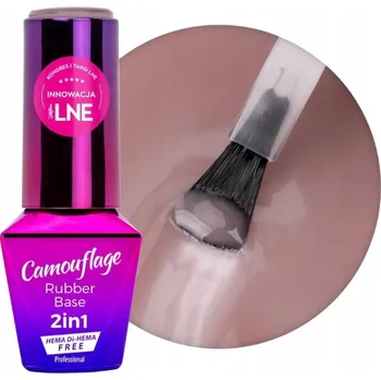 Lak na nehty Hybridní báze na nehty MOLLYLAC 10g 2v1 Camouflage Brown Beige (Kamufláž hnědo-béžová)