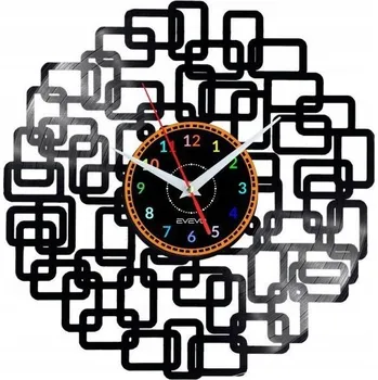 Hodiny GEOMETRICKÉ TVARY HODINY NÁSTĚNNÉ DEKORATIVNÍ MODERNÍ VINYLOVÁ DESKA