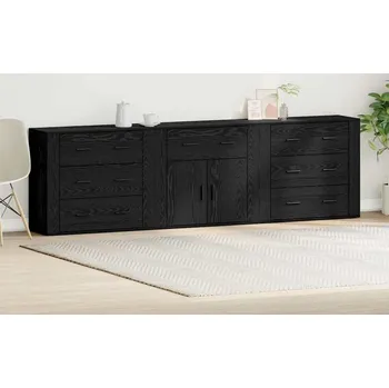 Příborník do zásuvky vidaXL Servírovací skříň Černý dub 240 x 33 x 70 cm kompozitní dřevo [3333085]