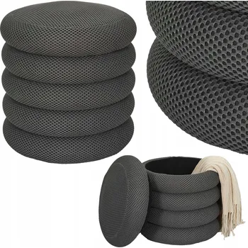 Taburet Šedý čalouněný Taburet HowHomely