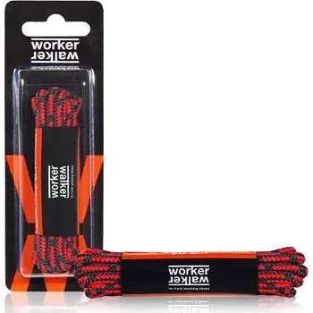 Tkaničky do bot Kulaté profesionální kvalitní polyesterové šňůrky do pracovní obuvi 150cm černo červené