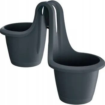 Květináč Závěsný květináč na zábradlí, černý květináč na balkon, balkonový květináč na terasu