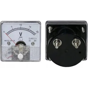 Analogový voltmetr čtvercový 20V