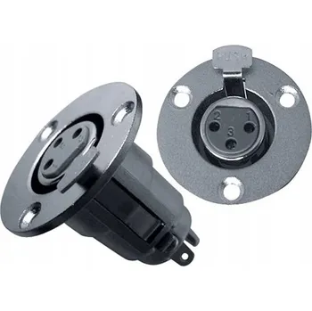 Audio kabel XLR 3pin zásuvka samice Dexon XLR konektor samice s přírubou pro montáž do stolu