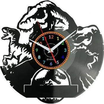 Hodiny DINOSAURUS NÁSTĚNNÉ HODINY VINYLOVÁ DESKA DÁREK PAMÁTKA U