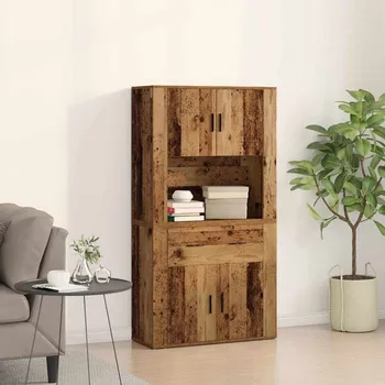 Komoda vidaXL Highboard Staré dřevo 80 x 33 x 150 cm Kompozitní dřevo [3334340]