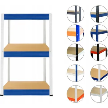 Dílenský regál Kovový regál skladový garážový HELIOS HWN 90x50x50 cm 3 police