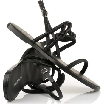 Dámské sandále SANDÁLE KARL LAGERFELD OLYMPIA KARL SIGNIA SLIDE BLACK GLITTER MONO