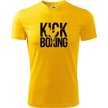 Pánské tričko Nápis Kick Boxing - Pánské triko Fantasy sportovní (dresovina) - S ( Žlutá )