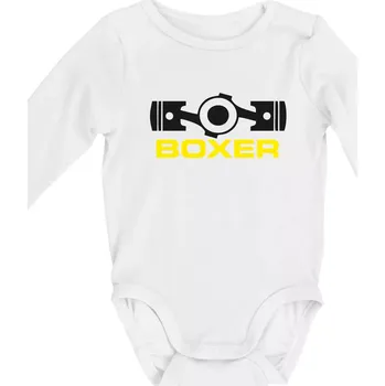 Boxer Píst - Body kojenecké s dlouhým rukávem - Dlouhý r. do 3 měs ( Bílá )