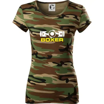 Boxer Píst - Dámské maskáčové triko - M ( Hnědý maskáč )