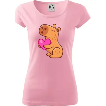 Dámské tričko Zamilovaná kapybara - Dámské triko Pure - XS ( Růžová )