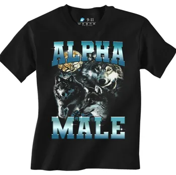 Chlapecké tričko Dětské tričko Vůdce smečky Alpha Male (Velikost: 7-8, Barva: Černá)