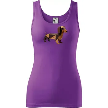 Dámské tričko Jezevčík - slepený z papíru - Dámské tílko - 2XL ( Fialová )