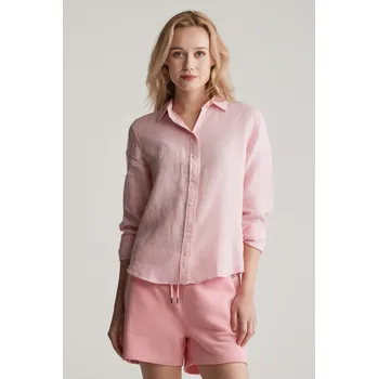 Dámská košile KOŠILE GANT REG LINEN SHIRT GERANIUM PINK