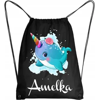 Školní Vak/Batoh na Tělocvik do Školky Školy Zvířátka Delfín + JMÉNO