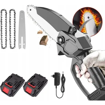 Motorová pila ŘETĚZOVÁ PILA BEZUHLÍKOVÁ AKUMULÁTOROVÁ 8” 2x AKU 21V PILKA NA VĚTVE