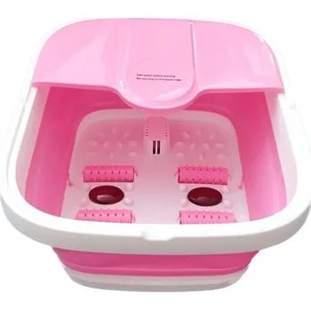 Masážní přístroj Skládací masážní vanička na nohy s ohřevem, růžová