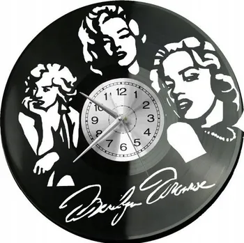 Hodiny MARILYN MONROE NÁSTĚNNÉ HODINY Z VINYLOVÉ DESKY DÁREK PAMÁTKA K NAROZENINÁM PRO NI