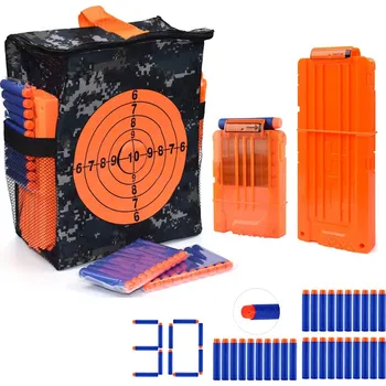 Dětská zbraň Taška terč pro příslušenství Nerf + 2x zásobník (na 6 a 12 šipek) + 30 šipek Nerf