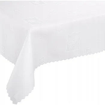 ubrus Ubrus odolný proti skvrnám 140x220 Polský výrobek, bílá barva, vzor W2