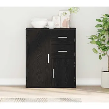 Příborník do zásuvky vidaXL Servírovací skříň Černý dub 60 x 31 x 70 cm kompozitní dřevo [871417]