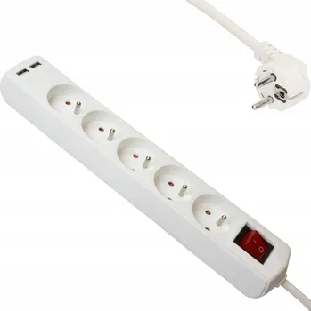 Napájecí kabel Prodlužovací Kabel přívodní kabel s lištou F.H. ANA 3 m 5 ks bílý