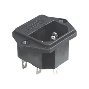 Elektrická zásuvka Síťová zásuvka IEC60320 230V na panel s pojistkovým pouzdrem /AS-07/