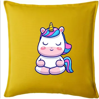 Polštář Yoga jednorožec - relax - Polštář 50x50 - 50x50 - Pouze potah ( Žlutá )