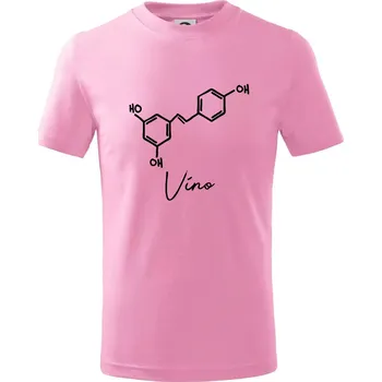 Barová chemie - víno - Tričko dětské bavlněné - 134 cm/8 let ( Růžová )